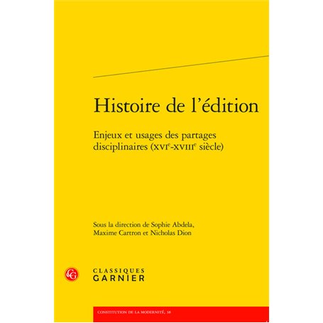 Histoire de l'édition