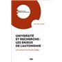 Université et Recherche : les enjeux de l'autonomie