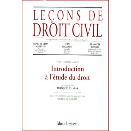 introduction à l'étude du droit - 12ème édition