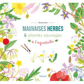 Mauvaises herbes et plantes sauvages à l'aquarelle