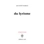 Du lyrisme