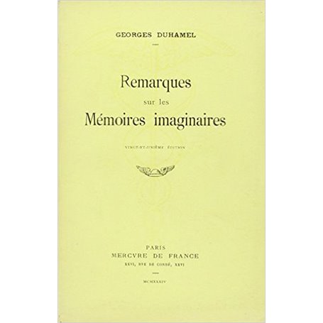 Remarques sur les mémoires imaginaires