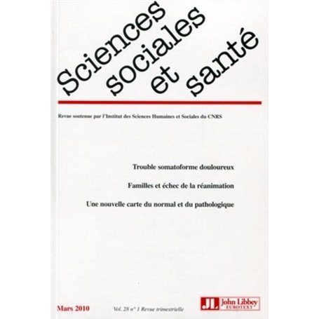 Revue Sciences Sociales et Santé Vol. 28 N°1 - Mars 2010