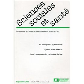 Revue Sciences Sociales et Santé - Vol. 28 N°3 - Septembre 2010