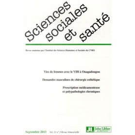 Revue Sciences Sociales et Santé - Vol 31 - N°3 septembre 2013