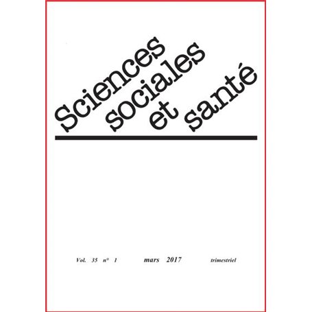 Revue sciences sociales et santé - Volume 35 n°1 - Mars 2017