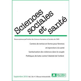 Revue Sciences Sociales et Santé. Septembre 2019 - Vol 36 - N°3