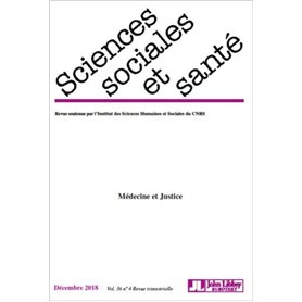 Revue Sciences Sociales et Santé - Décembre 2018 - Vol. 36 - N°4