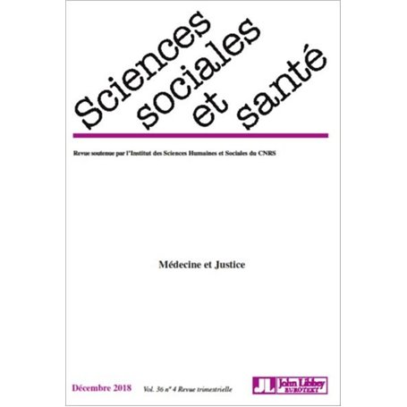 Revue Sciences Sociales et Santé - Décembre 2018 - Vol. 36 - N°4