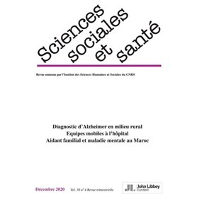 Revue Sciences Sociales et Santé. Vol. 38 - N°4 - Décembre 2020