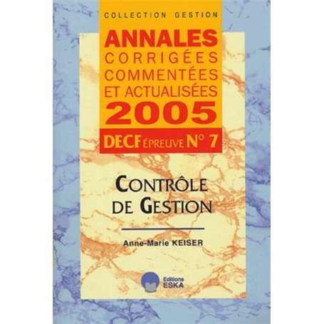 ANNALES 2005 CORRIGEES COMMENTEES DECF N