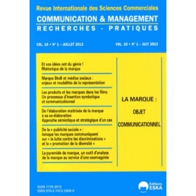 COMMUNICATION ET MANAGEMENT N 1 2013 JUILLET 2013 LA MARQUE OBJET COMMUNICATIONN