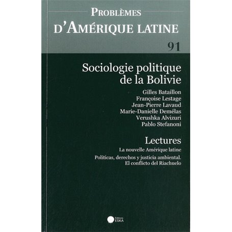 SOCIOLOGIE POLITIQUE DE LA BOLIVIE PAL 91