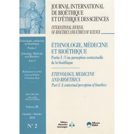 JOURNAL INTERNATIONAL DE BIOETHIQUE 2 2015 ETHNOBIOETHIQUE