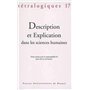 DESCRIPTION ET EXPLICATION DANS LES SCIENCES HUMAINES