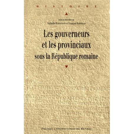 GOUVERNEURS ET LES PROVINCIAUX SOUS LA REPUBLIQUE ROMAINE