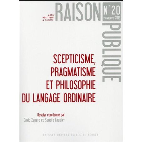 SEPTICISME PRAGMATISME ET PHILOSOPHIE DU LANGAGE ORDINAIRE