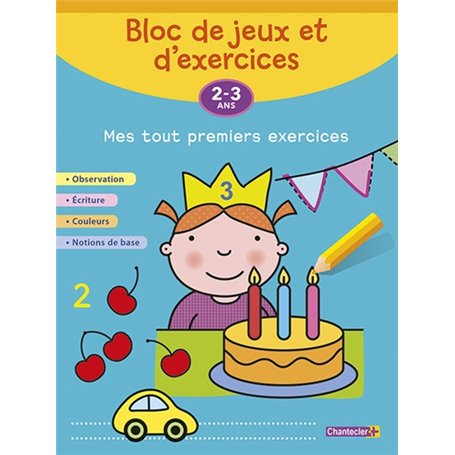 BLOC DE JEUX ET D'EXERCICES - MES TOUT PREMIERS EXERCICES (2-3 ans)