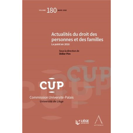 ACTUALITES DU DROIT DES PERSONNES ET DES FAMILLES 2018