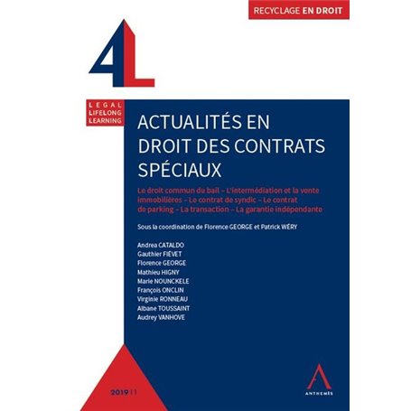 ACTUALITES EN DROIT DES CONTRATS SPECIAUX