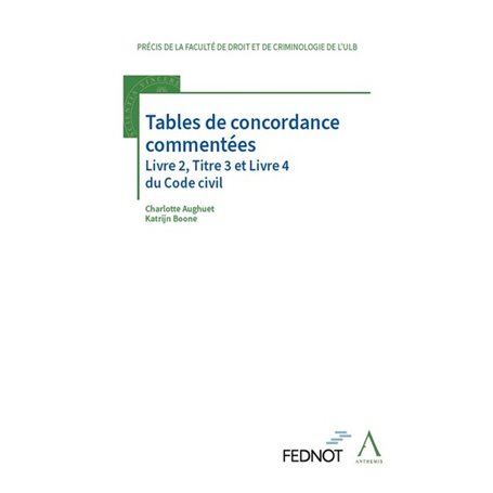 Tables de concordance commentées