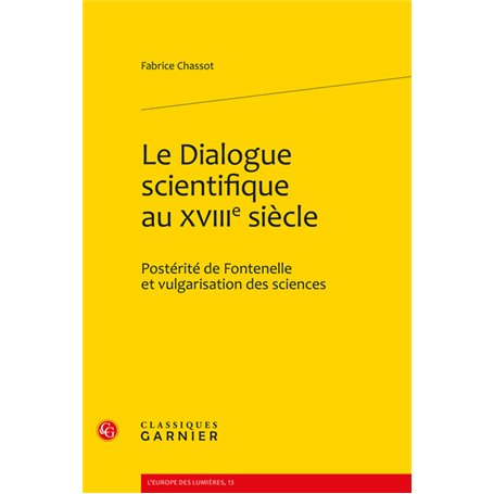 Le Dialogue scientifique au XVIIIe siècle