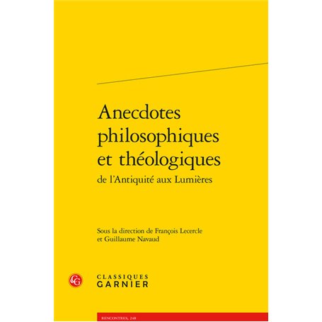 Anecdotes philosophiques et théologiques