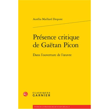 Présence critique de Gaëtan Picon