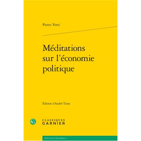 Méditations sur l'économie politique