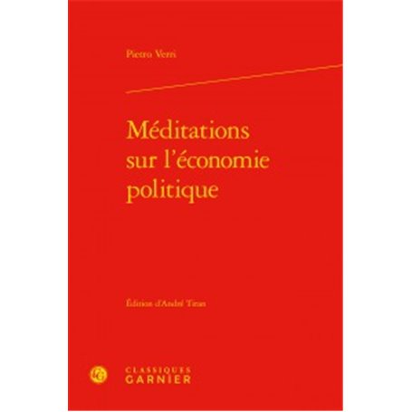 Méditations sur l'économie politique