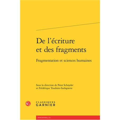 De l'écriture et des fragments