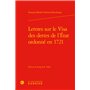 Lettres sur le Visa des dettes de l'État ordonné en 1721