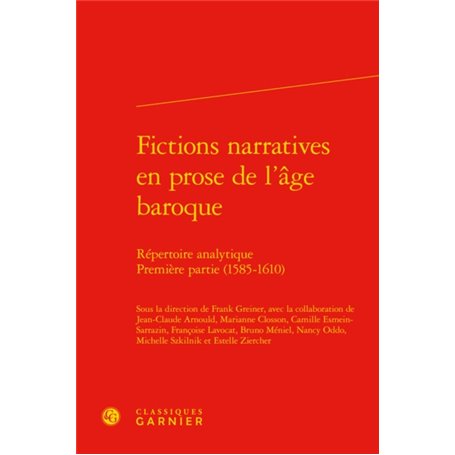 Fictions narratives en prose de l'âge baroque