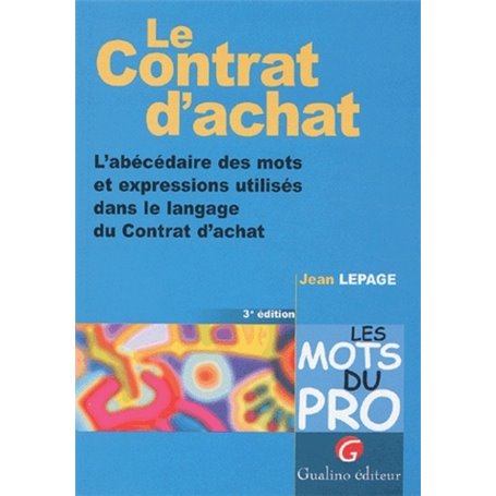 le contrat d'achat - 3ème édition