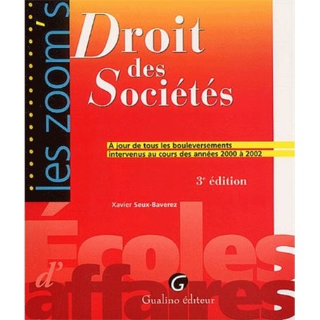 droit des sociétés - 3ème édition