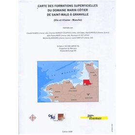 Carte des formations superficielles du domaine marin côtier de Saint-Malo à Granville