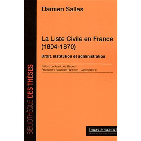 La liste civile en France (1804-1870)