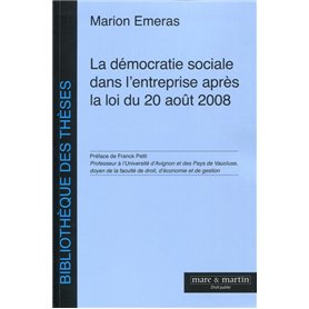 La démocratie sociale dans l'entreprise après la loi du 20 août 2008