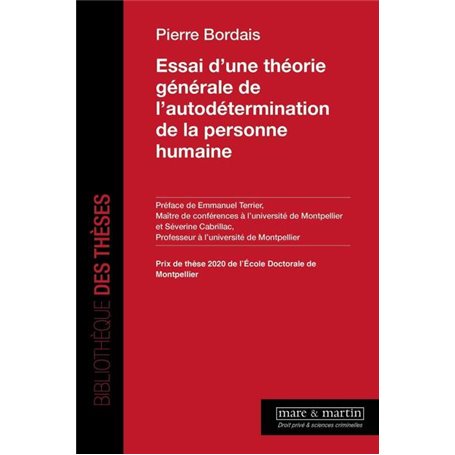 Essai d'une théorie générale de l'autodétermination de la personne humaine