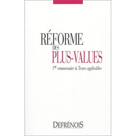 la réforme des plus-values