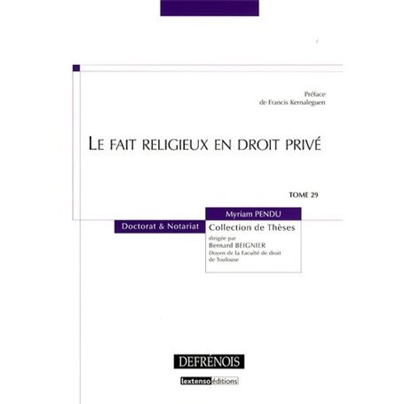 LE FAIT RELIGIEUX EN DROIT PRIVÉ