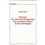 Répertoire des références philosophiques dans les Papirer (Papiers) : Soren Kierkegaard