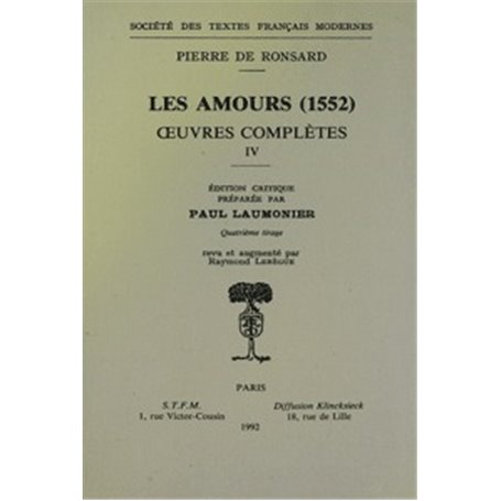 Tome IV - Les Amours (1552)