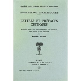 Lettres et préfaces critiques