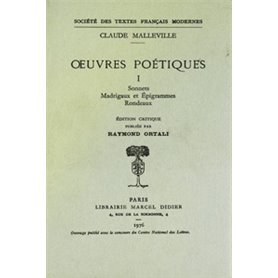 oeuvres poétiques I