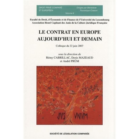 LE CONTRAT EN EUROPE AUJOURD'HUI ET DEMAIN