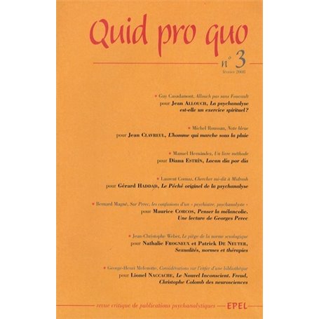 QUID PRO QUO TOME 3