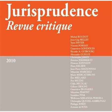 JURISPRUDENCE - REVUE CRITIQUE 2010