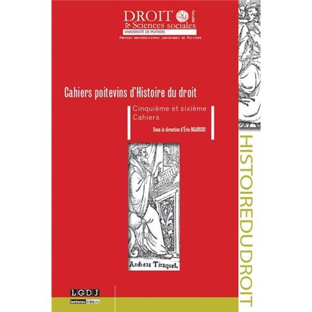 CAHIERS POITEVINS D'HISTOIRE DU DROIT