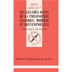 Les grandes dates de la philosophie classique, moderne et contemporaine